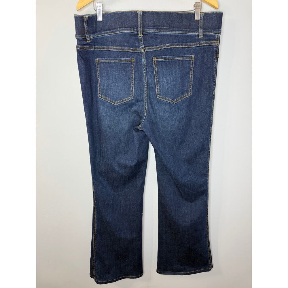 Spanx Flare Jeans Wide Leg Pull-on High rise Stretch Women's 1X Blue - Picture 3 of 9